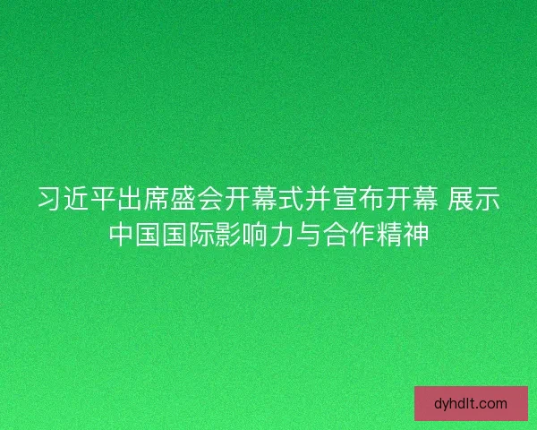 习近平出席盛会开幕式并宣布开幕 展示中国国际影响力与合作精神